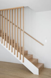 Modern timber staircase.