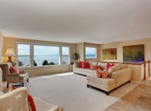 Living room with beach view.